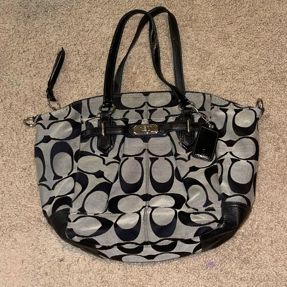 Black Coach Chelsea Signature Reps Emerson North/South satchel Bag - Picture 1 of 12
